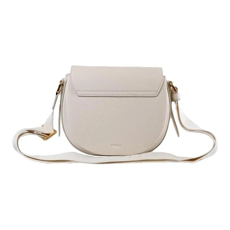 Furla Borsa Leather Shoulder Bag Unisex Cream-2