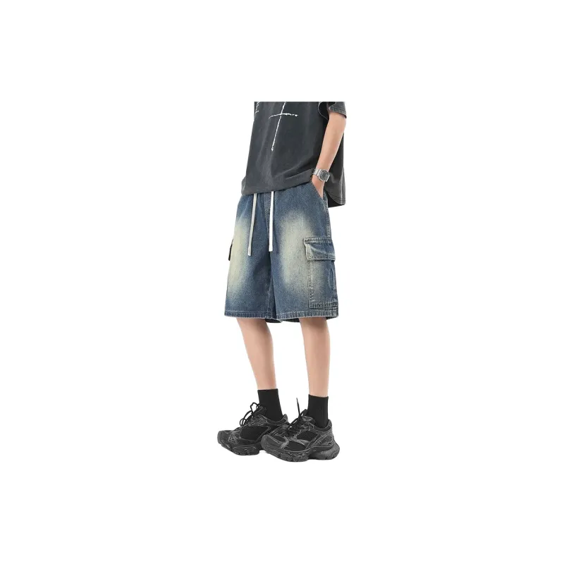 BEAR UNION Denim Shorts Unisex Dark Blue-0