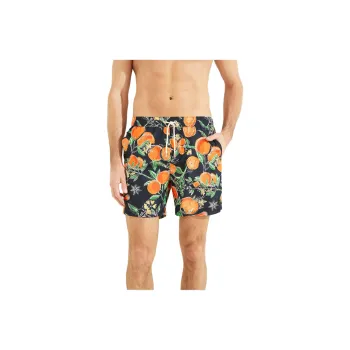 GUESS Fruit Woven Swim Trunks Casual Shorts Men's Black