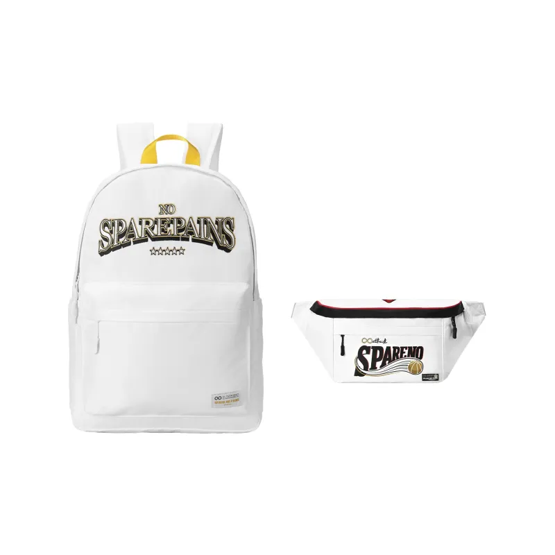 Spare No Pains. Polyester Backpack Regular Unisex White-25
