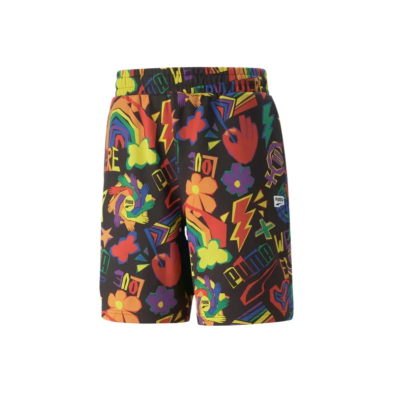 PUMA DOWNTOWN PRIDE AOP 8'' TR Casual Shorts Men's Black-0