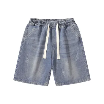 Ghost Mask Denim Shorts Unisex Blue