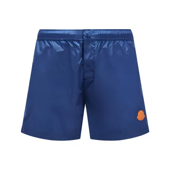 Moncler Button Detailed Logo Patch Swim Shorts