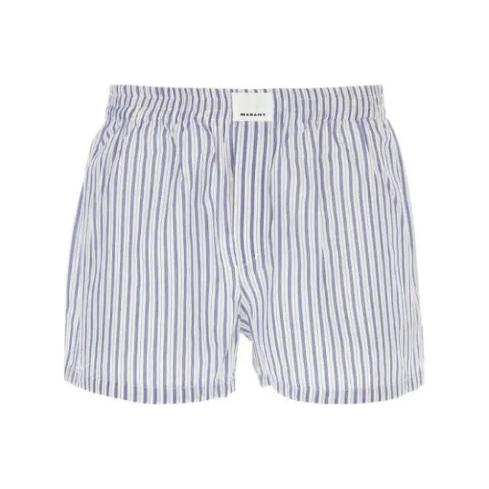 ISABEL MARANT Logo-Patch Striped Boxers-0