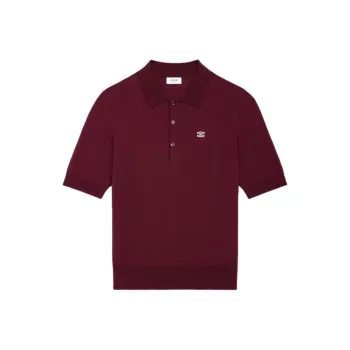 CELINE SS25 Polo Shirt Men's Burgundy Red