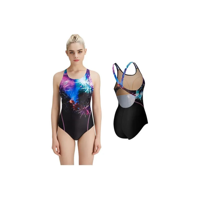 Arena One piece Swimsuit Women's Black Pink-1
