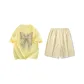 Set (Lemon Short-Sleeved+Light Khaki Shorts)