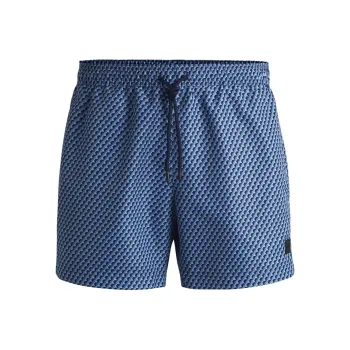HUGO BOSS Logo Patch Drawstring Swim Shorts