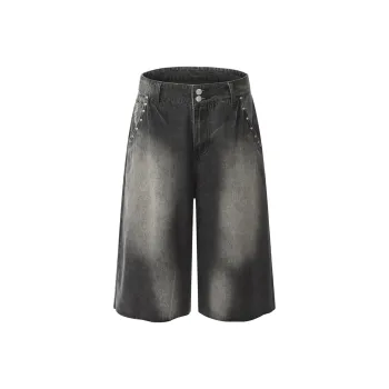 NEVER RULE Denim Shorts Unisex Black
