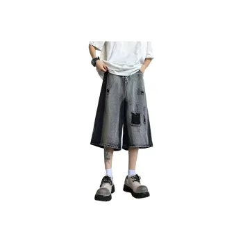 RASHOMONG Denim Shorts Unisex Gray