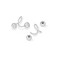 [999 Fine Silver]5mm Double Round Tip Zircon Stud Earrings