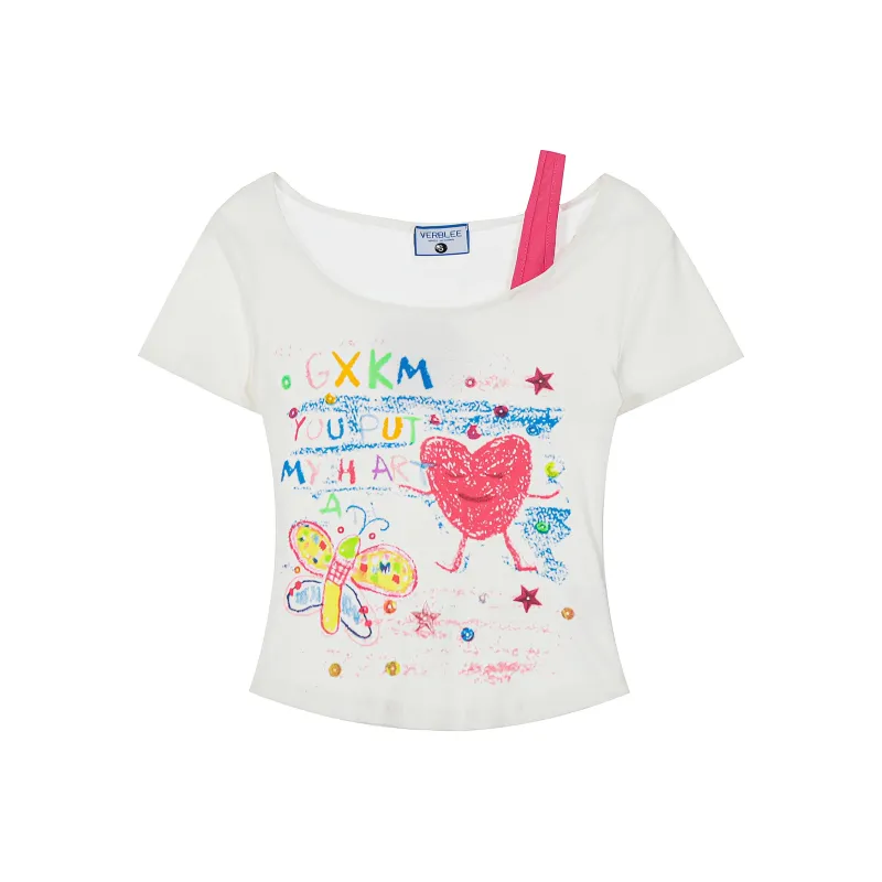 Regular Minimalist Style T Shirt Women's Pure White Color-0