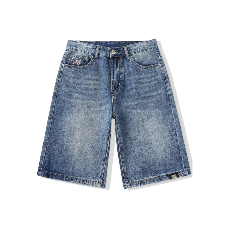 Jeep Theme Series Denim Shorts Unisex Vintage Blue-0