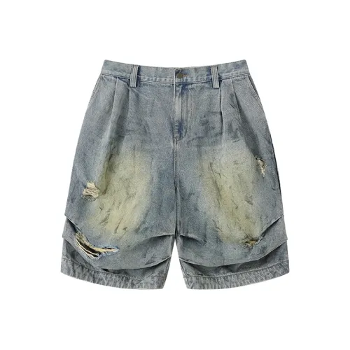 WULISHAONIAN Denim Shorts Unisex Light Blue