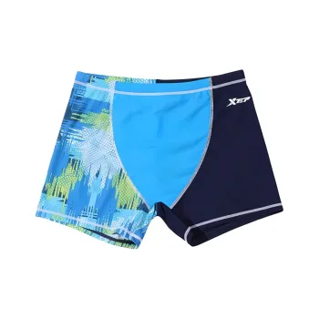 XTEP Men's Three Quarter Square Leg Swim Trunks Men's Dark Blue