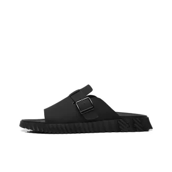 Mulinsen Rubber Sole Slip Resistant Odor Resistant Abrasion Resistant Slide Slippers Men's Black