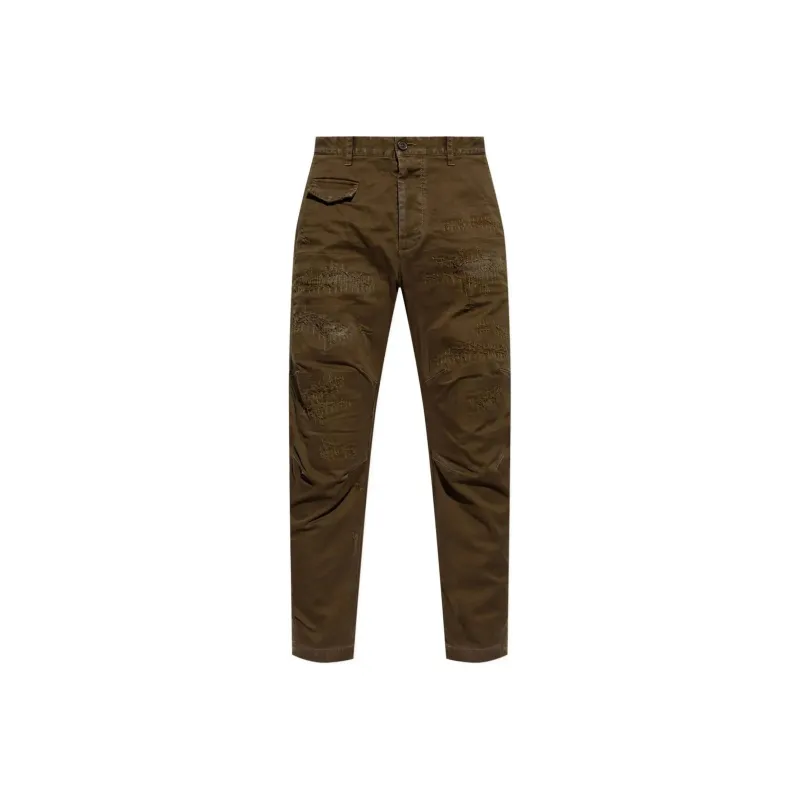 DSQUARED 2 Mid Rise Distressed Sim Cut Trousers-0