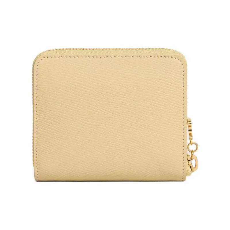 CELINE Grain Calfskin Wallet Small Size Women's Yellow-2