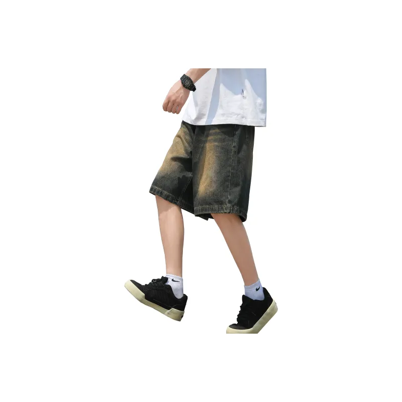 UPZCY Denim Shorts Unisex Nostalgic Blue-0