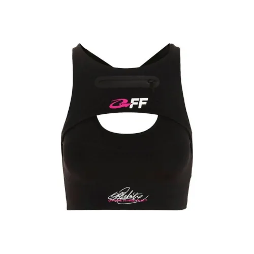 OFF WHITE For Run Logo Printed Cut Out Sports Bra
