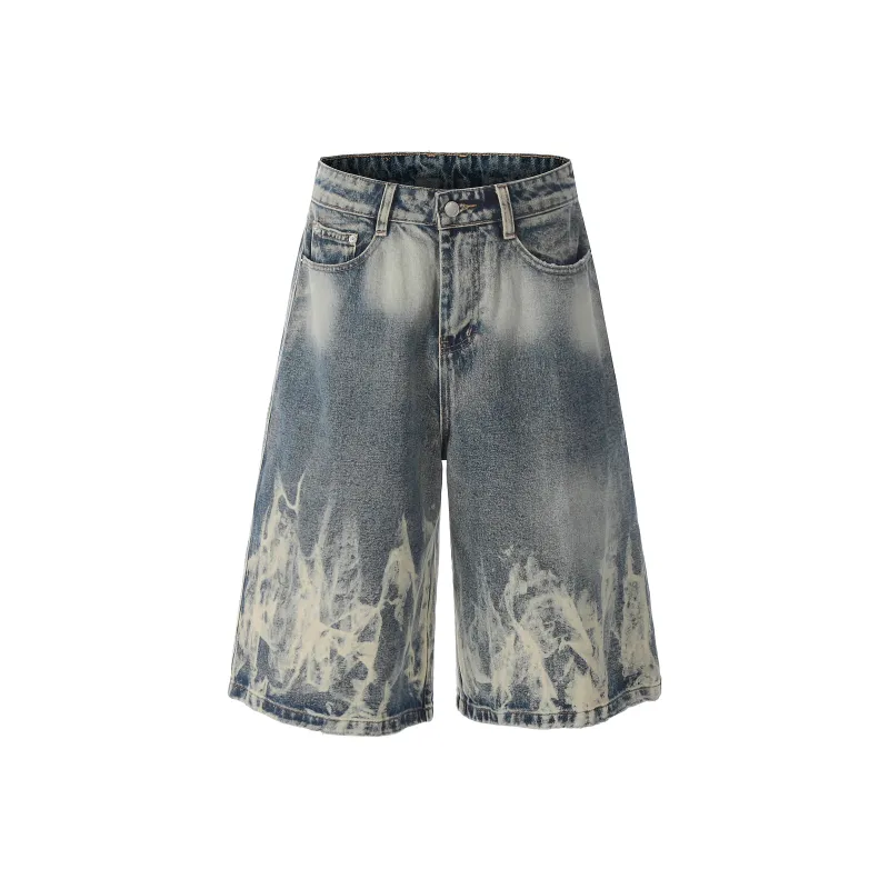WLNEXT Jeans Loose Fit Trendy Brand Pants Shorts Knee Length Pants Unisex-0