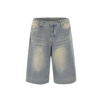 T IRA Denim Shorts Unisex Vintage Blue