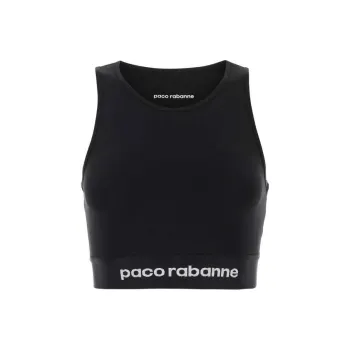 Paco Rabanne Logo Detailed Sleeveless Sports Bra