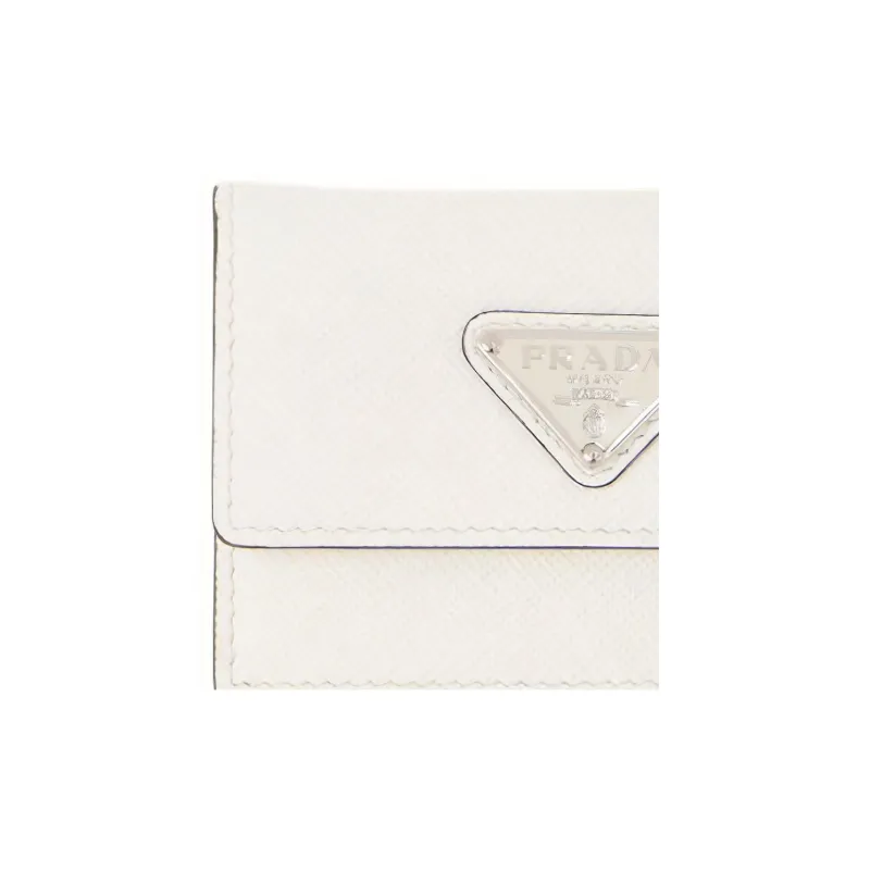 PRADA Saffiano Leather Card Holder Regular Men's White-4