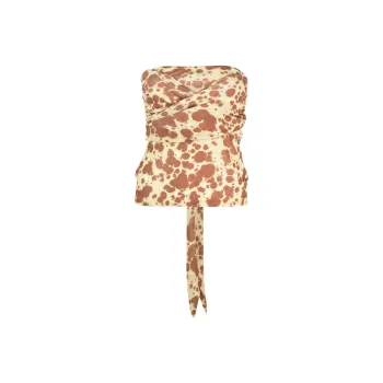 NANUSHKA Giraffe print Strapless Wrap Top