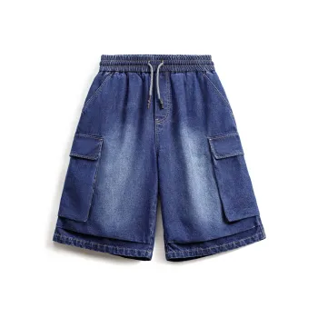 MADEN Denim Shorts Men's Washed Blue