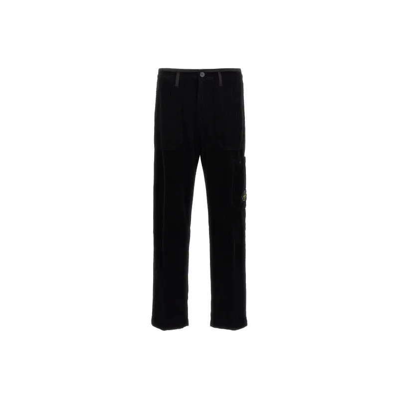 STONE ISLAND Logo Patch Corduroy Trousers-0
