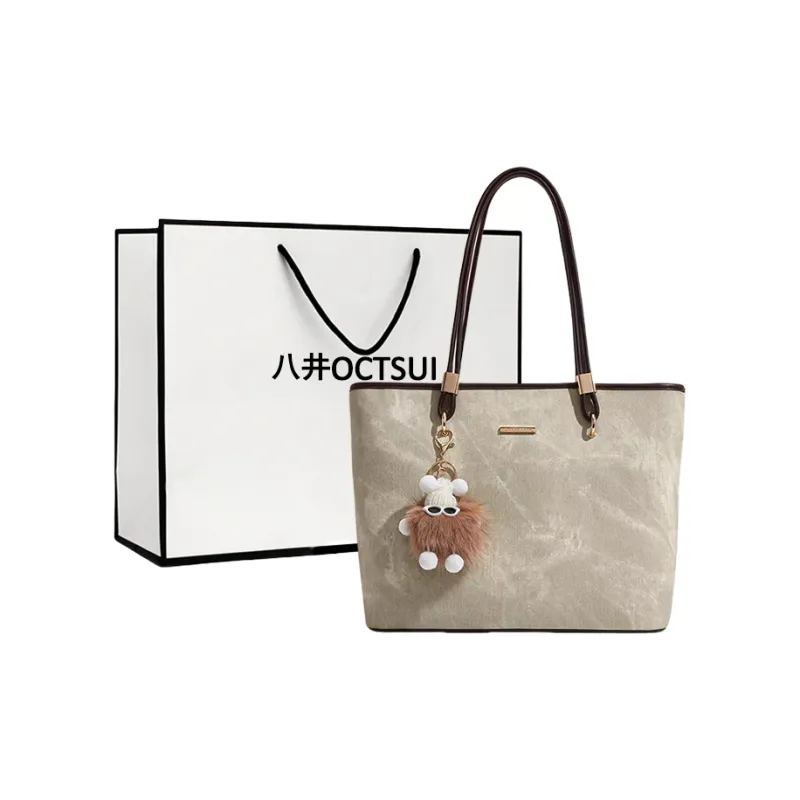 OCTSUI PU Tote Bag, Shopping Bag, Shoulder Bag Women's Light Green/Ecru-0