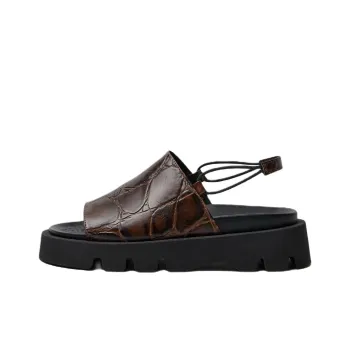 MIISTA Noreen Brown Coco One Strap Sandals 4cm Women's Dark Brown