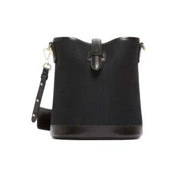 WEEKEND MaxMara Cotton Bucket Bag, Shoulder Bag, Crossbody Bag Small Size Women's Black
