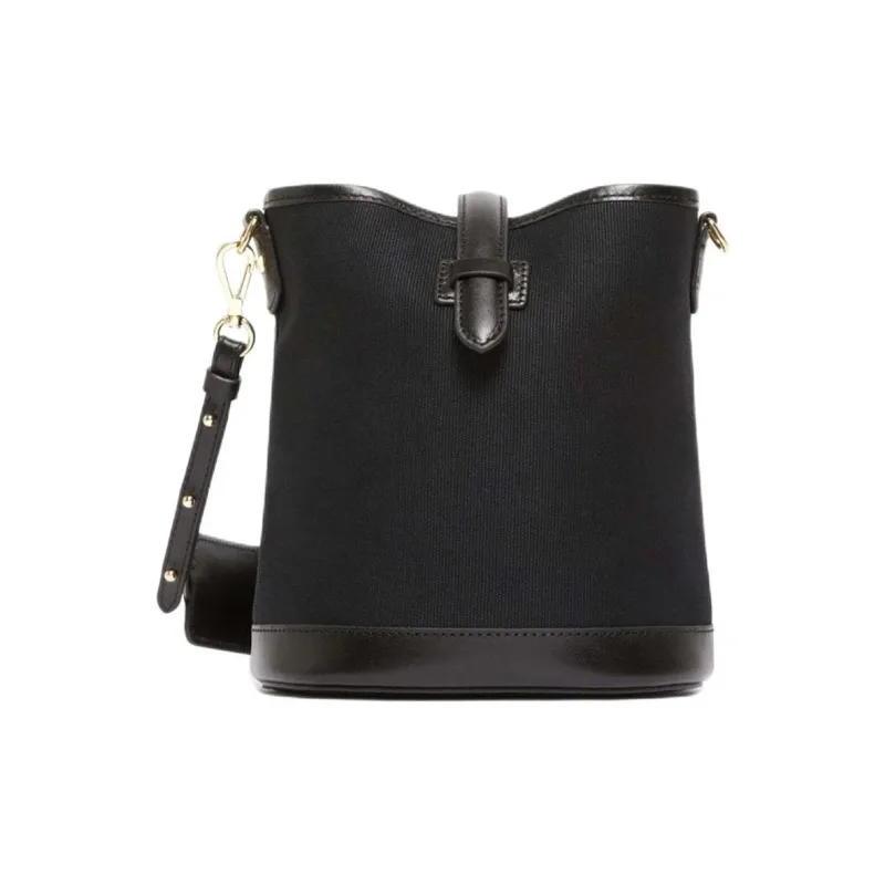 WEEKEND MaxMara Cotton Bucket Bag, Shoulder Bag, Crossbody Bag Trumpets Women's Black-0