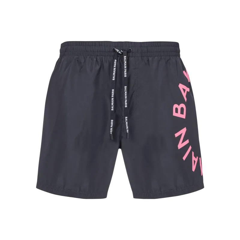 BALMAIN Logo Printed Drawstring Swim Shorts-0