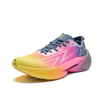 QIAODAN Feiying PRO 2.0 Cushioning Slip Resistant Low Top Carbon Plate Marathon Racing Running Shoes Men's Pink Blue
