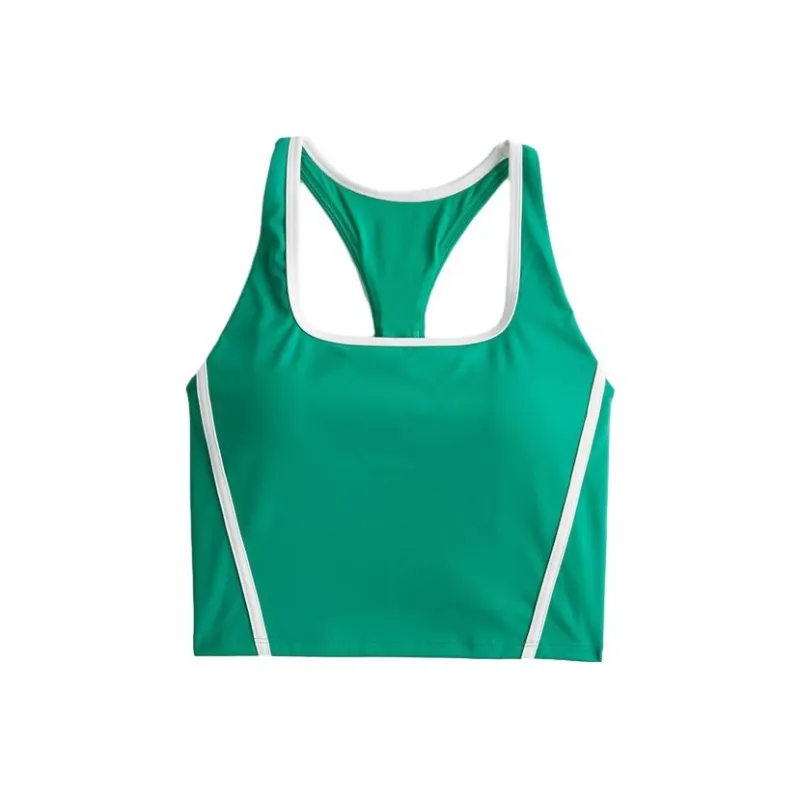 Hollister Tank Tops Women's Green Stripes-0