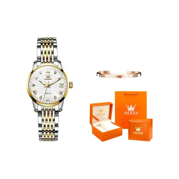OLEVS Mechanical Movement Watch Women's Watch White Dial