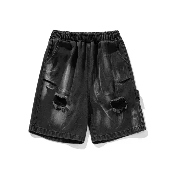 GROW DATE Denim Shorts Unisex Black
