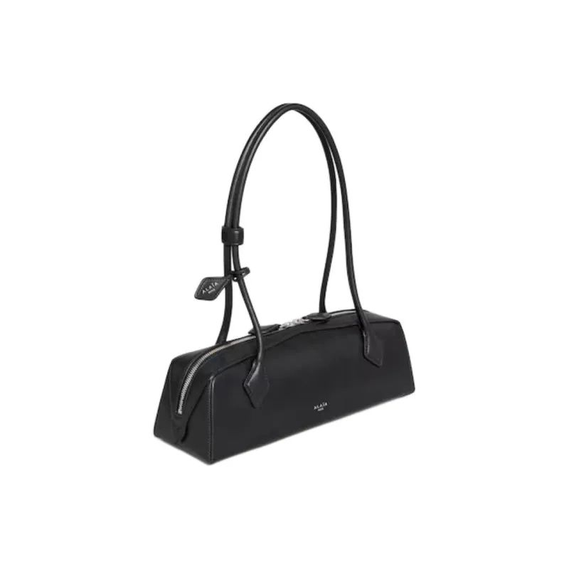 Alaia Goatskin Sausage Dog Leather Handbag, Shoulder Bag Medium Size Women's Black-1