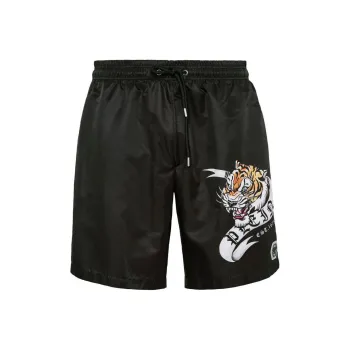 PHILIPP PLEIN Tattoo print Drawstring Swim Shorts