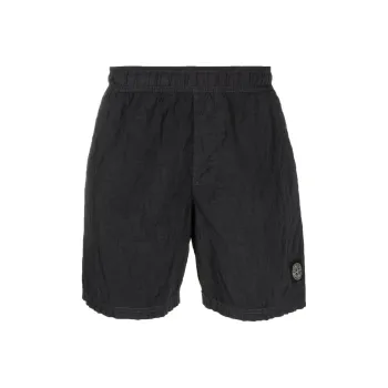 STONE ISLAND Logo Patch Elasticated Waist Shorts
