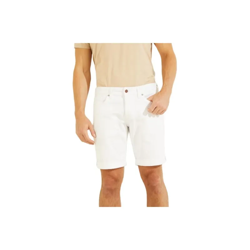 GUESS Sonny White Denim Shorts Casual Shorts Men's White-0