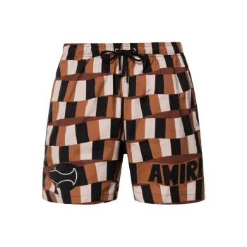 AMIRI Snake Checker Silk Short