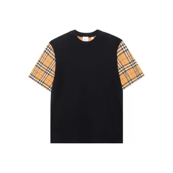 Burberry Serra Check Sleeve T Shirt 'Black'