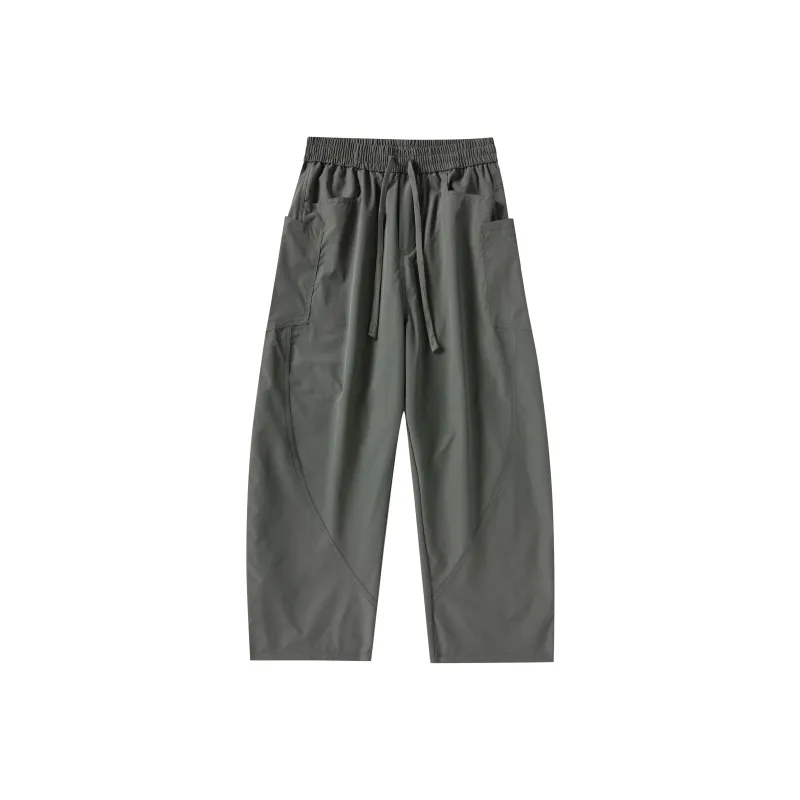 ZWWWZ Casual Pants Unisex Gray Green-1