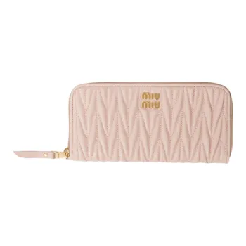 MIU MIU Matelassé Lambskin Wallet Large Size Women's Pink