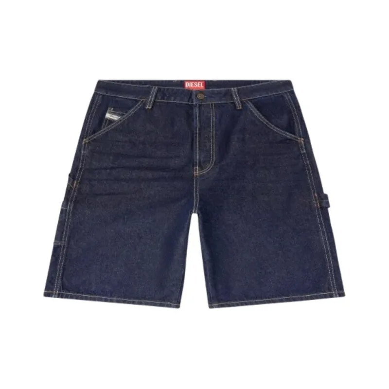 DIESEL Logo Patch Denim Shorts-0