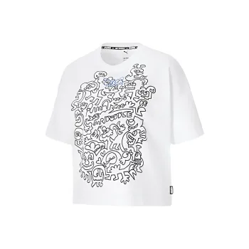 PUMA x Mr Doodle Loose Tee T Shirt Women's White
